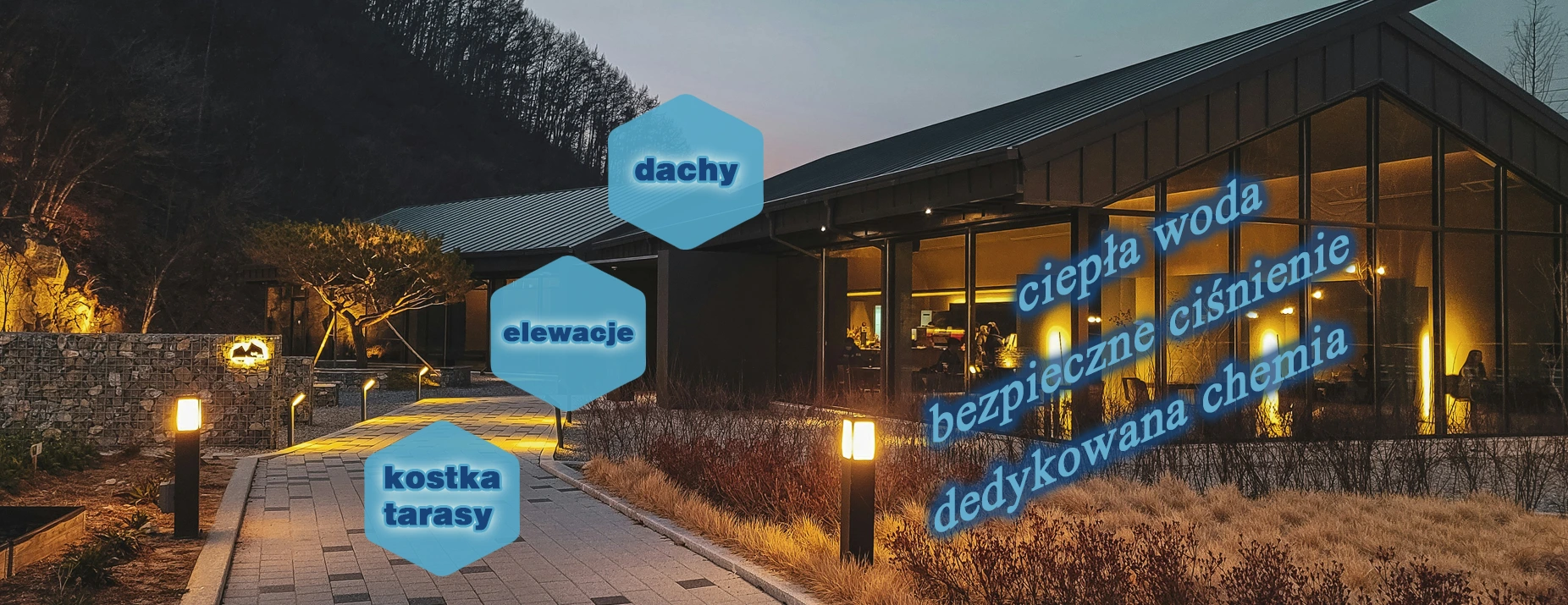 mycie elewacji, kostki brukowej dachów, impregnacja